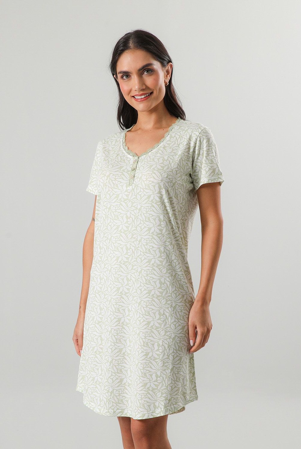 FLORES - Camisola Abotonada Mujer Flores