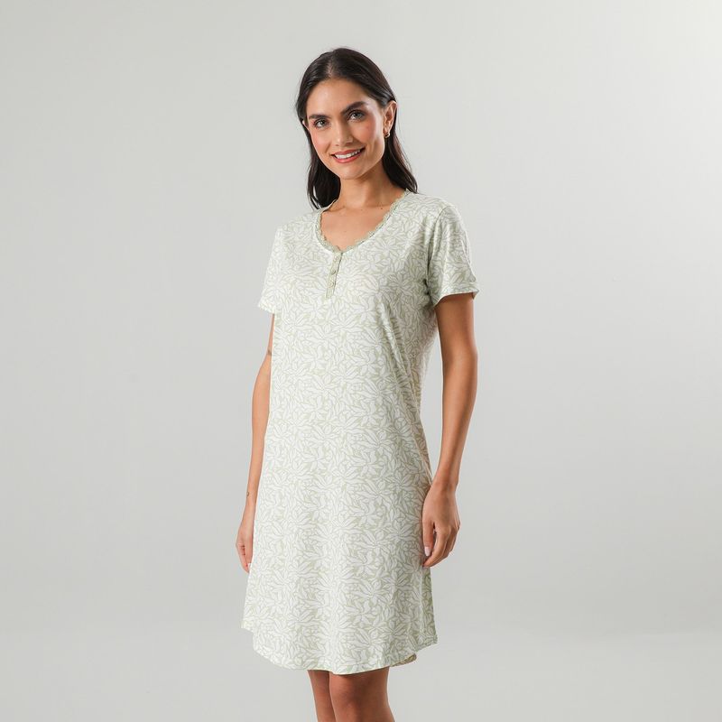 FLORES - Camisola Abotonada Mujer Flores