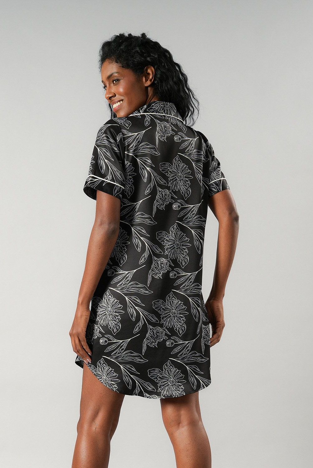 FLORES - Camisero Satín Print Mujer Flores