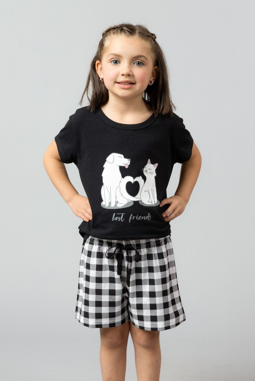 FLORES - Pijama 2 Pieza Manga Corta + Short Niña Flores