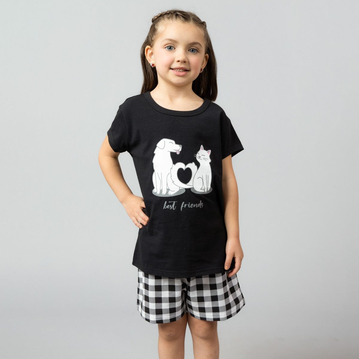 FLORES - Pijama 2 Pieza Manga Corta + Short Niña Flores