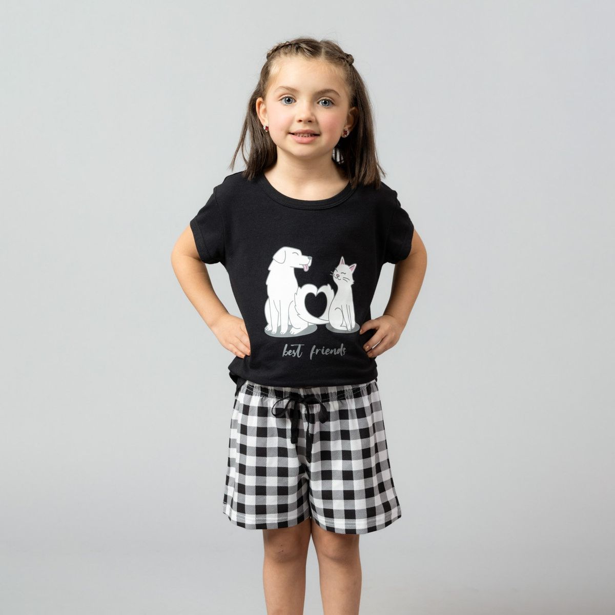 FLORES - Pijama 2 Pieza Manga Corta + Short Niña Flores