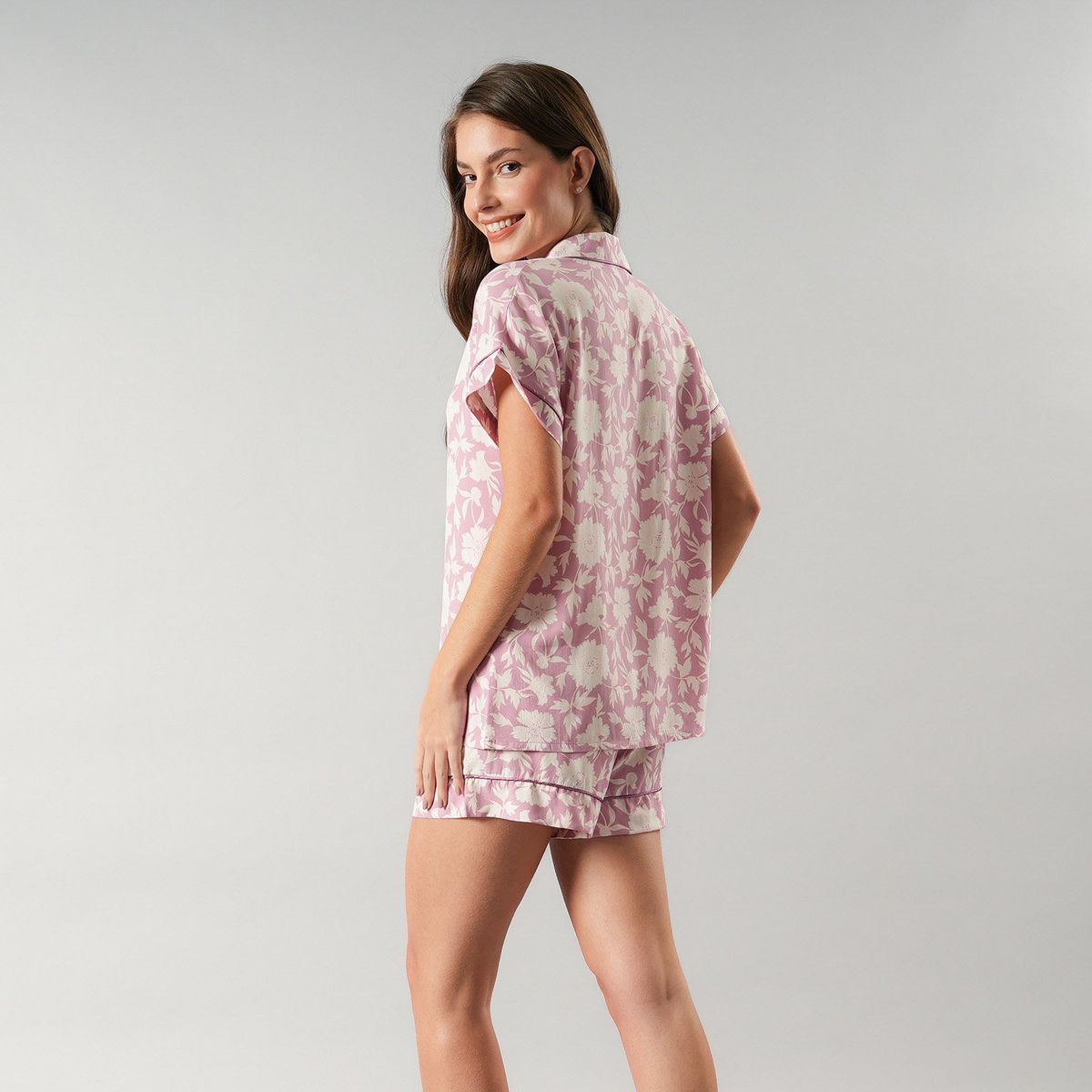 FLORES - Set Top Camisero + Short Mujer Flores