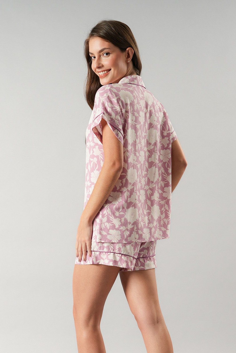 FLORES - Set Top Camisero + Short Mujer Flores