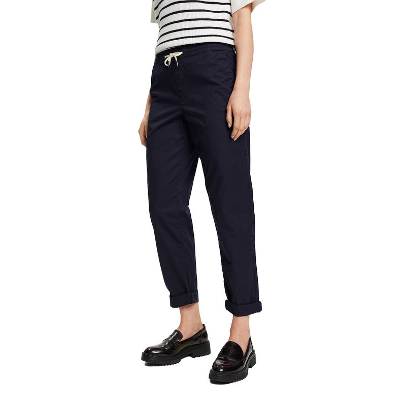ESPRIT - Pantalón Regular Tiro Medio Algodón Mujer Esprit