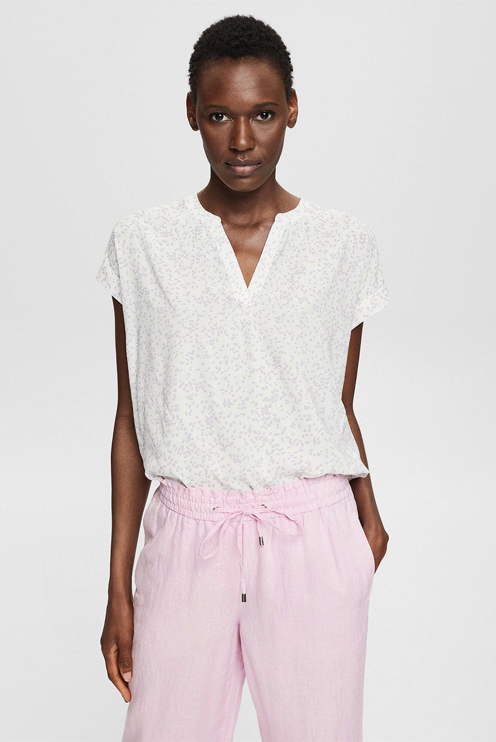 ESPRIT - Blusa Manga Corta Algodón Mujer Esprit