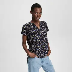 ESPRIT - Blusa Manga Corta Algodón Mujer