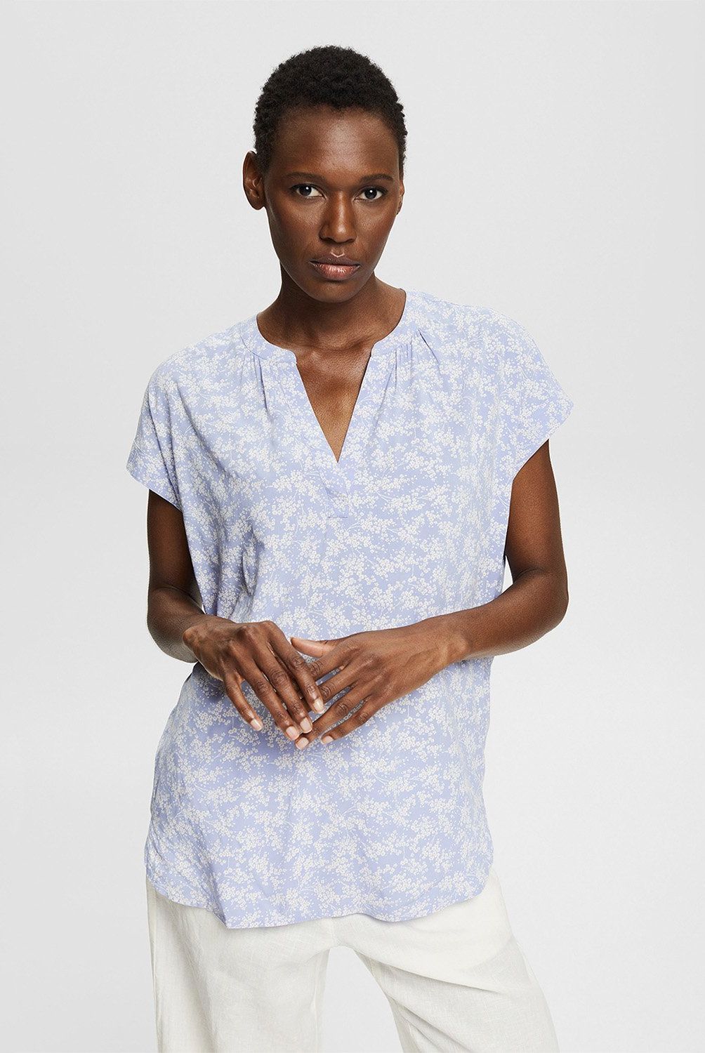 ESPRIT - Blusa Manga Corta Algodón Mujer Esprit