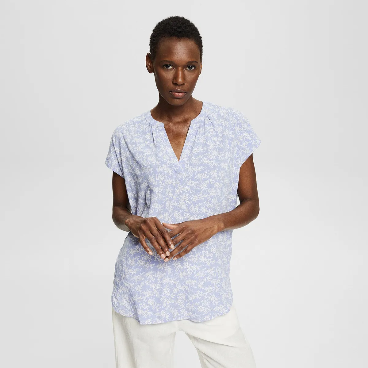 ESPRIT - Blusa Manga Corta Algodón Mujer Esprit