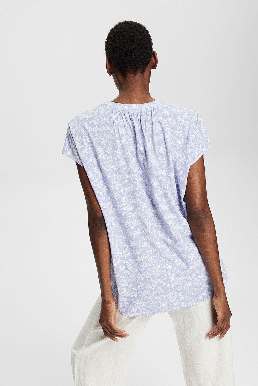 ESPRIT - Blusa Manga Corta Algodón Mujer Esprit
