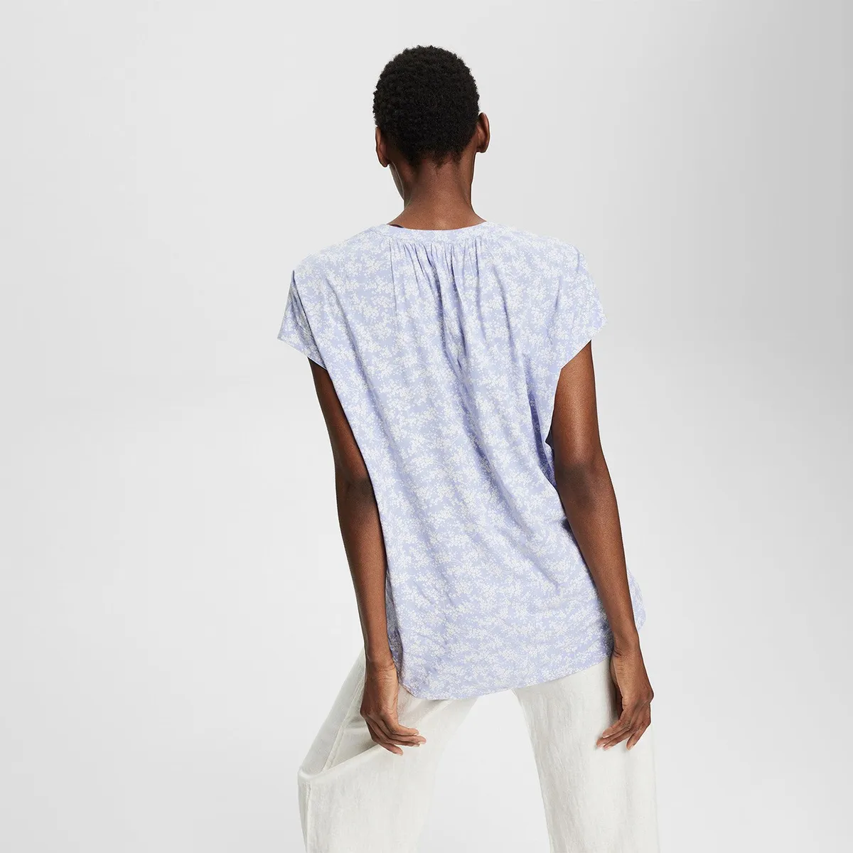 ESPRIT - Blusa Manga Corta Algodón Mujer Esprit