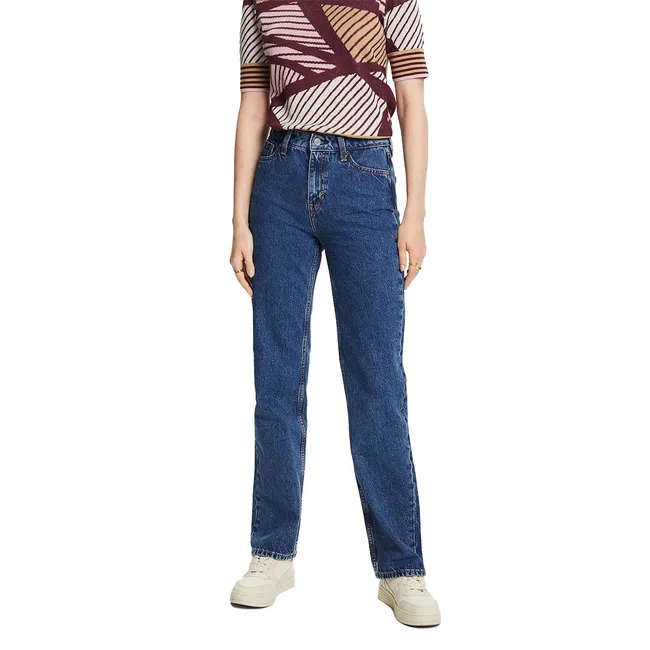 ESPRIT - Jeans Recto Tiro Alto Algodón Mujer Esprit
