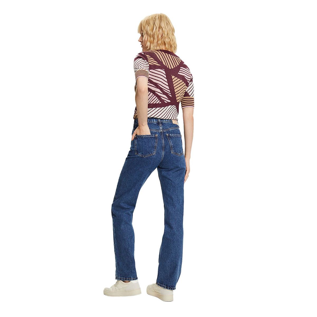 ESPRIT - Jeans Recto Tiro Alto Algodón Mujer Esprit