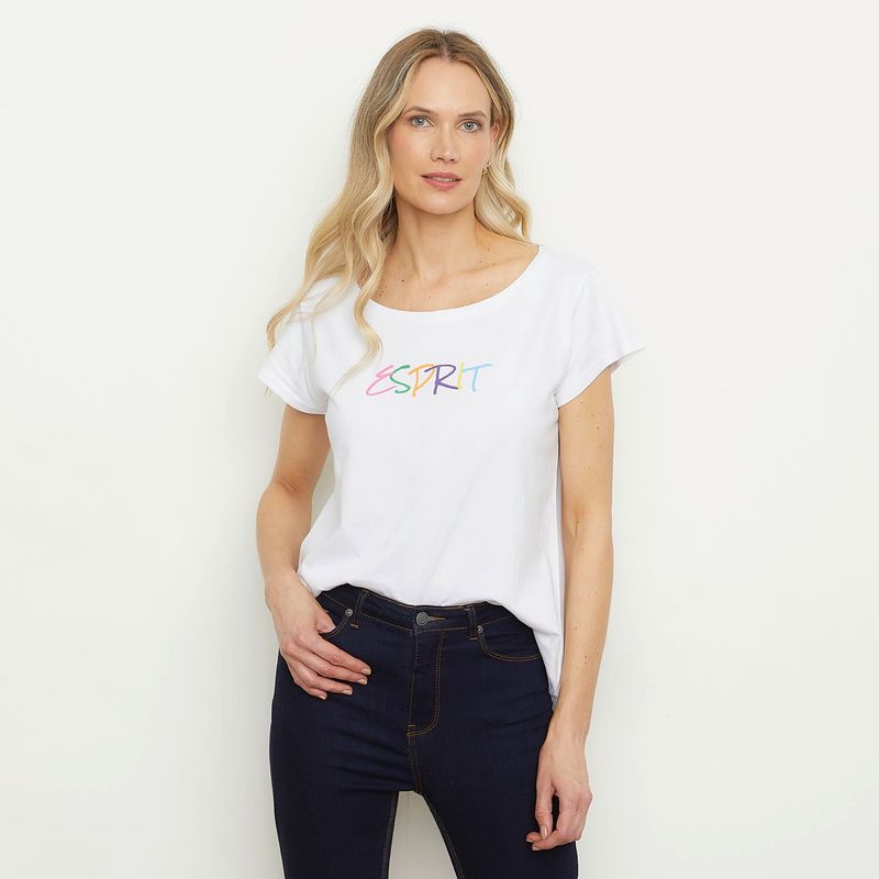 ESPRIT - Polera Manga Corta Algodón Mujer Esprit