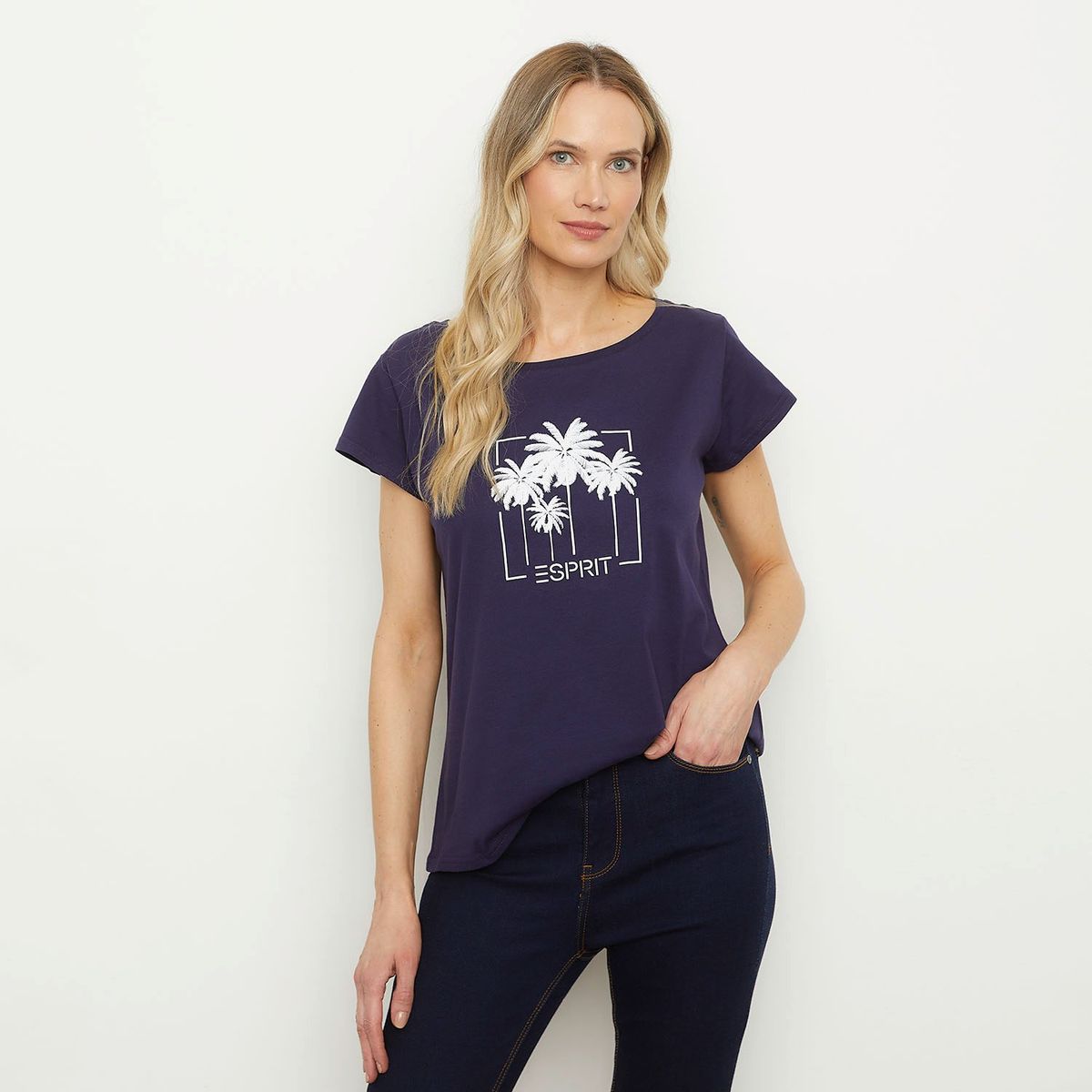 ESPRIT - Polera Manga Corta Algodón Mujer Esprit