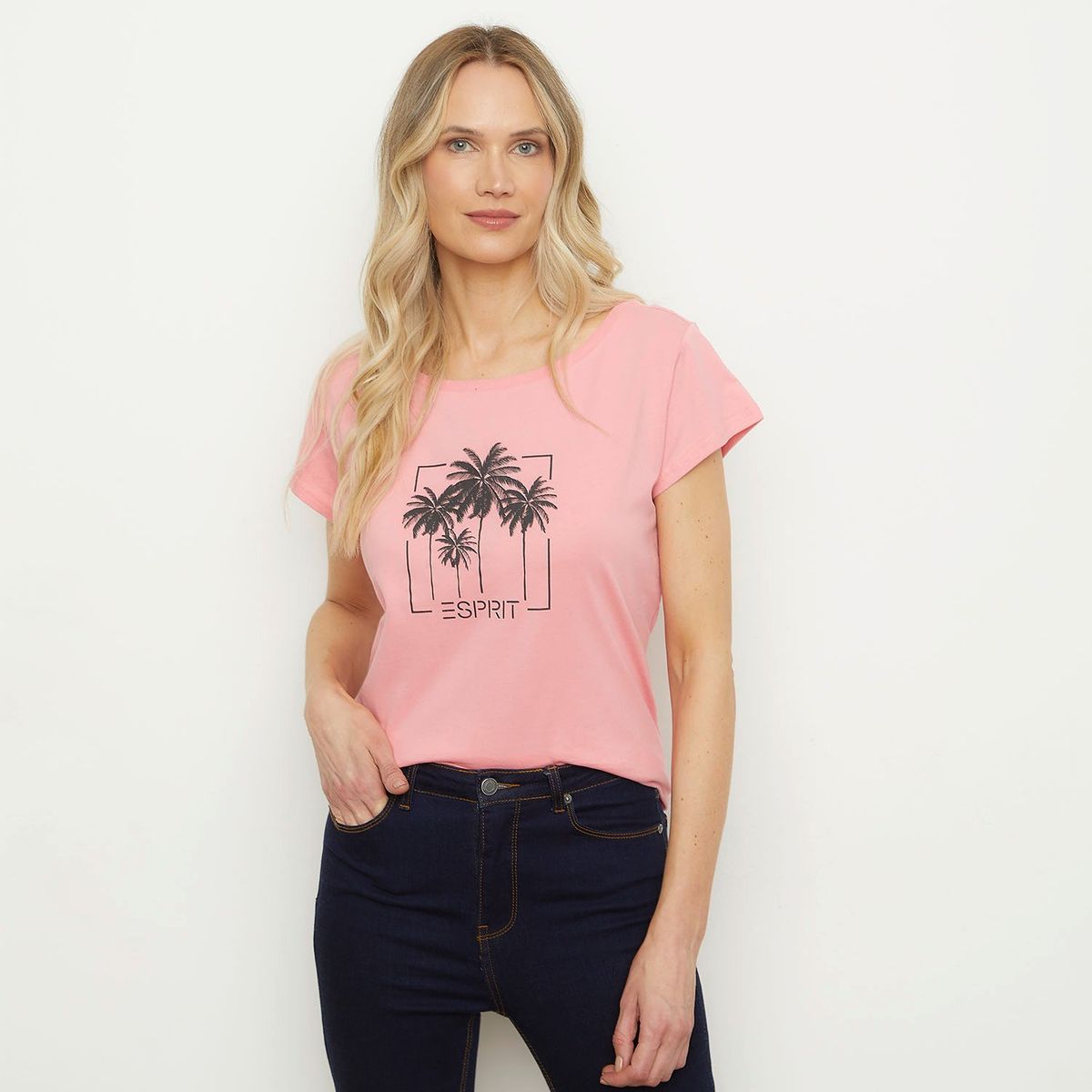 ESPRIT - Polera Manga Corta Algodón Mujer Esprit