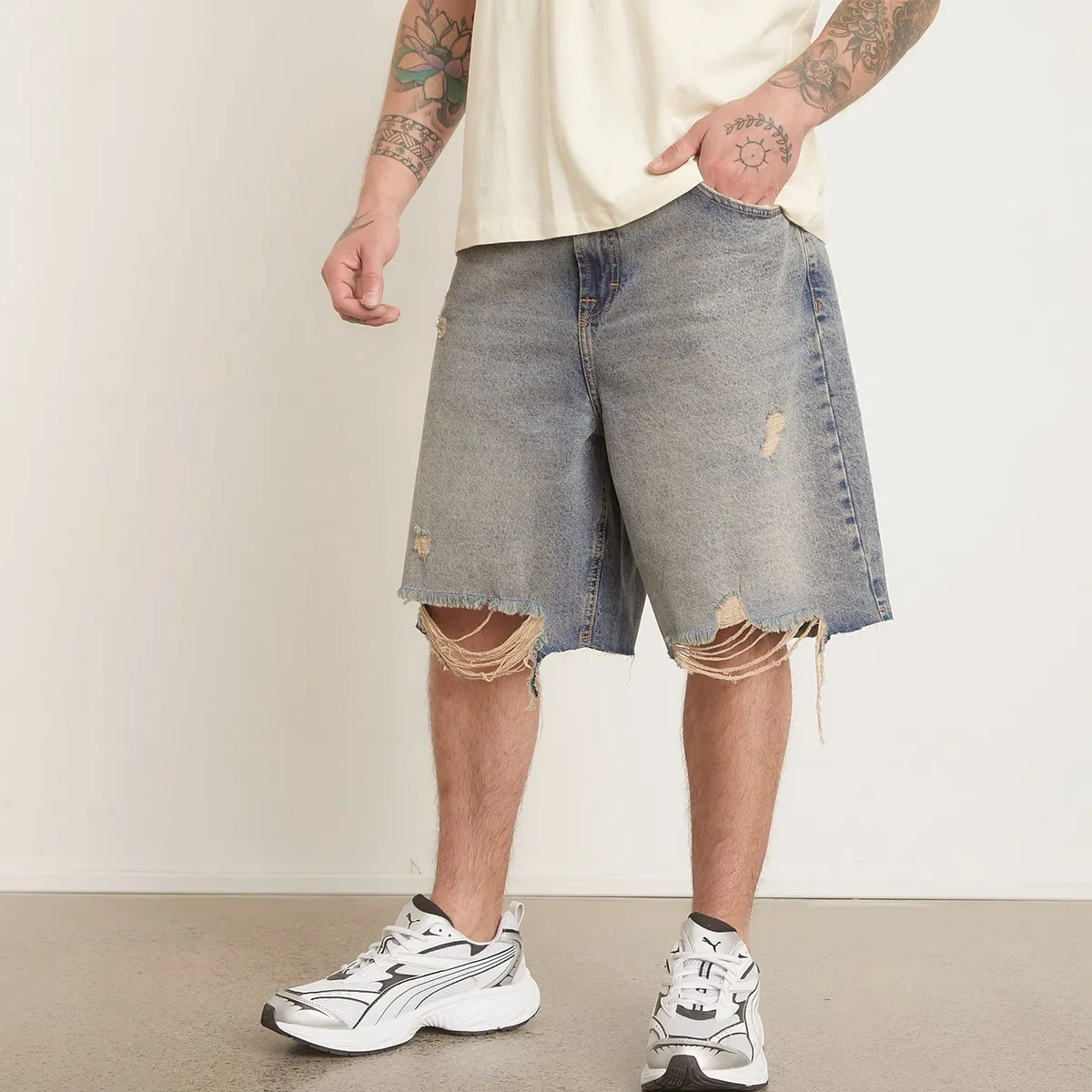 AMERICANINO - Bermuda Denim Americanino Ripped Hombre Algodón