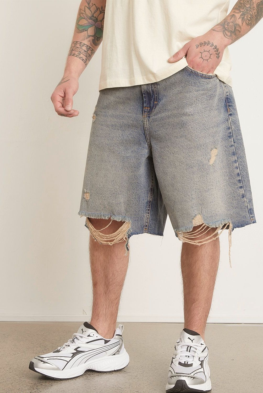 AMERICANINO - Bermuda Denim Americanino Ripped Hombre Algodón