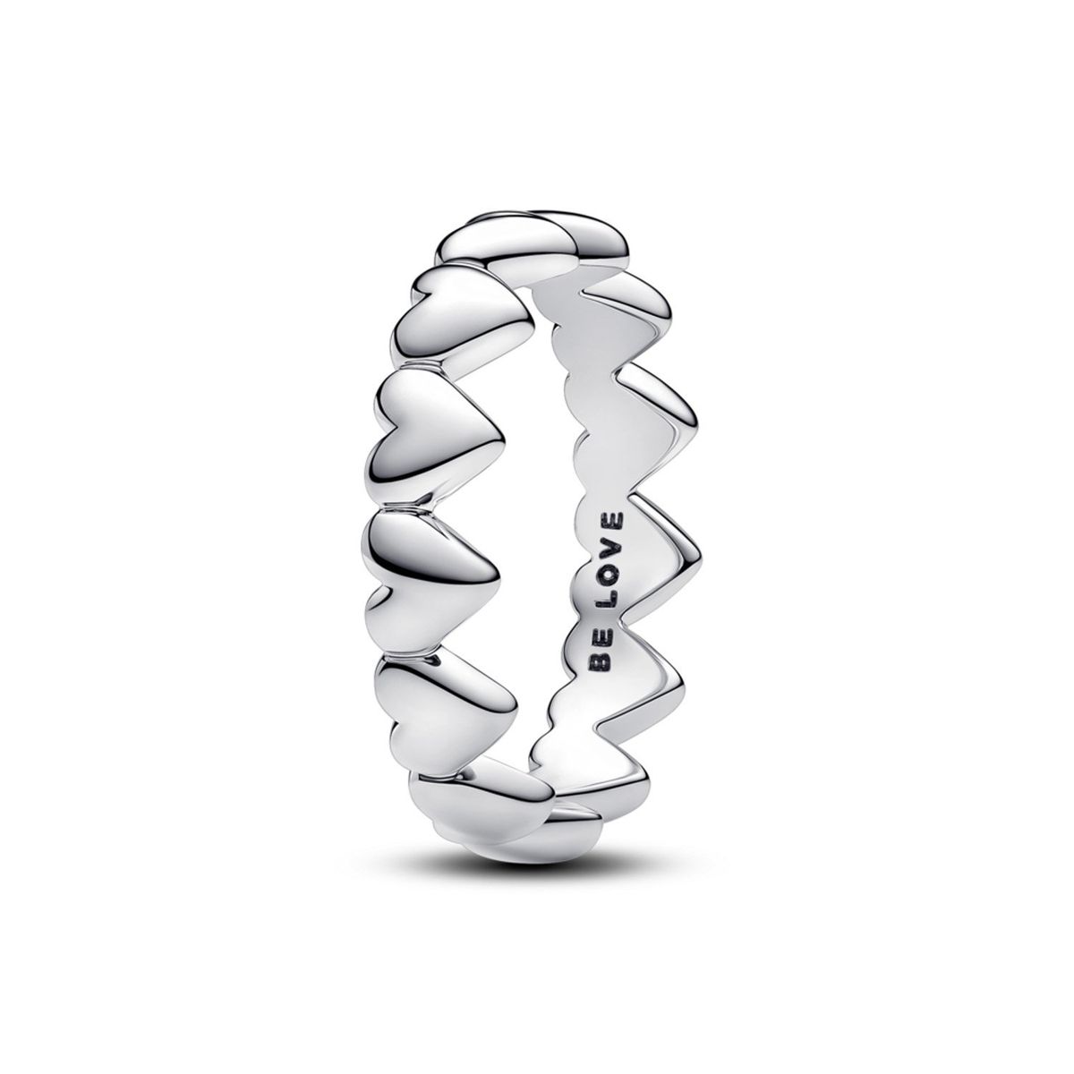 PANDORA - Anillo Fila De Corazones De Plata Mujer Pandora