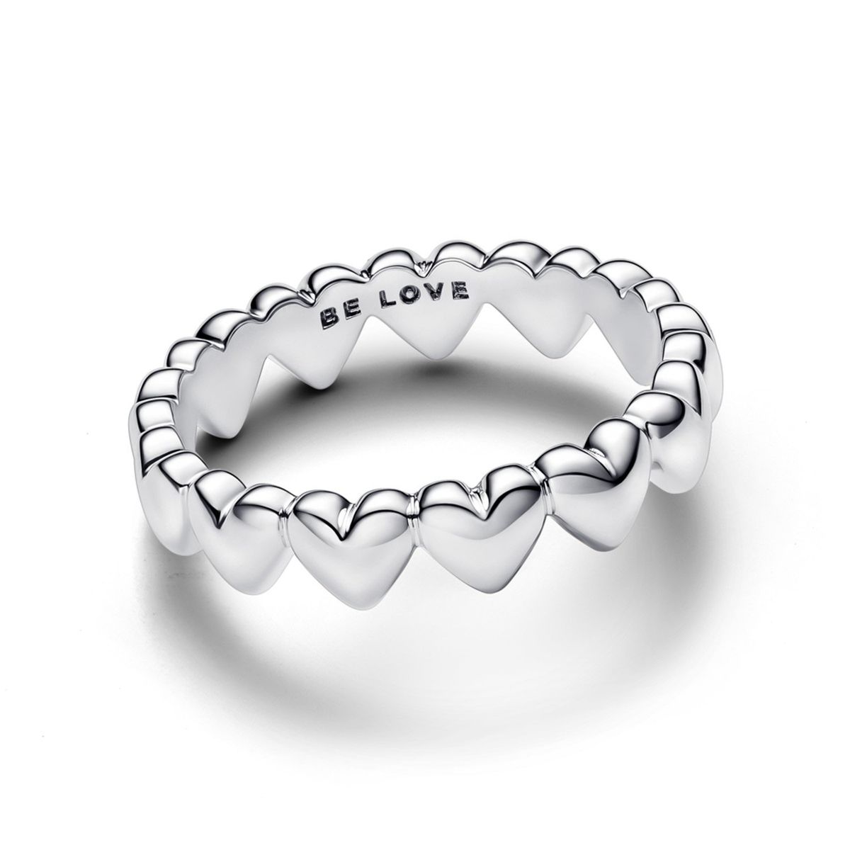 PANDORA - Anillo Fila De Corazones De Plata Mujer Pandora
