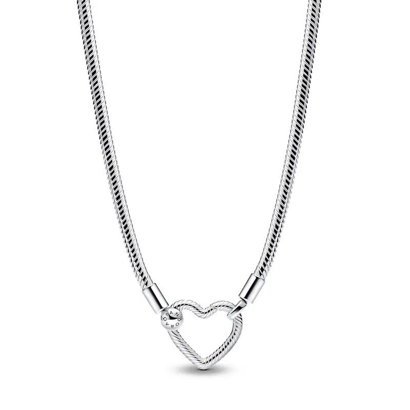 PANDORA - Collar Cadena de Serpiente con Hebilla de Corazón Mujer Pandora
