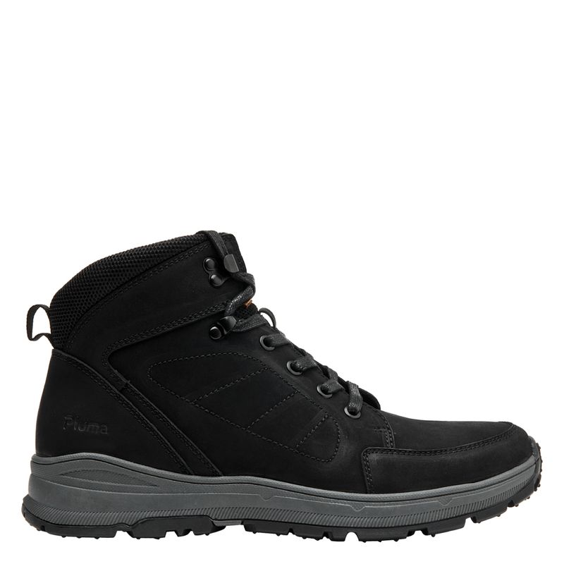 PLUMA - Botín Hombre Cuero Negro Pluma