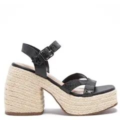 GACEL - Sandalia Mujer Cuero Negro