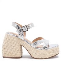 Sandalia Mujer Cuero Gris