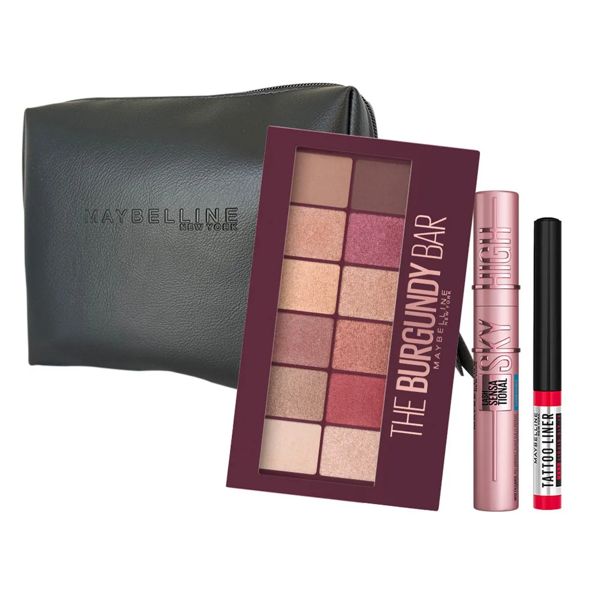 MAYBELLINE - Pack Mirada Sky Pack Skyhigh+ Burgundy +Tattoo New York Maybelline