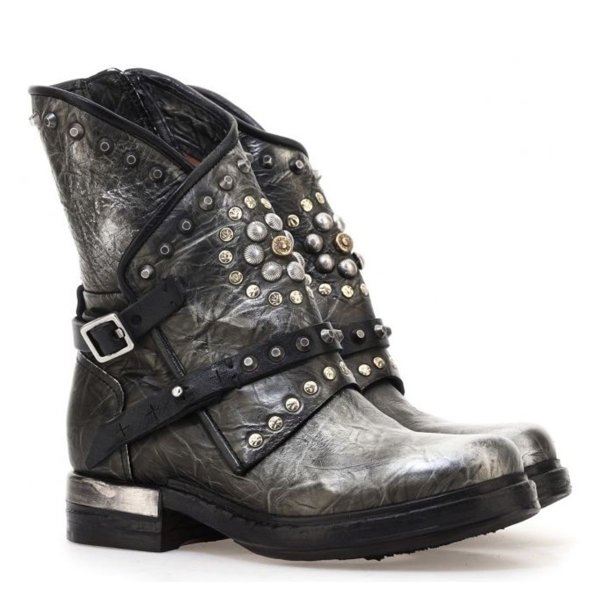 AS 98 - Botín Mujer Cuero Gris AS 98