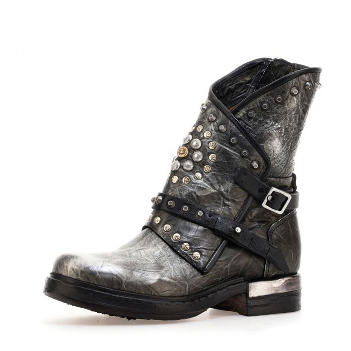 AS 98 - Botín Mujer Cuero Gris AS 98