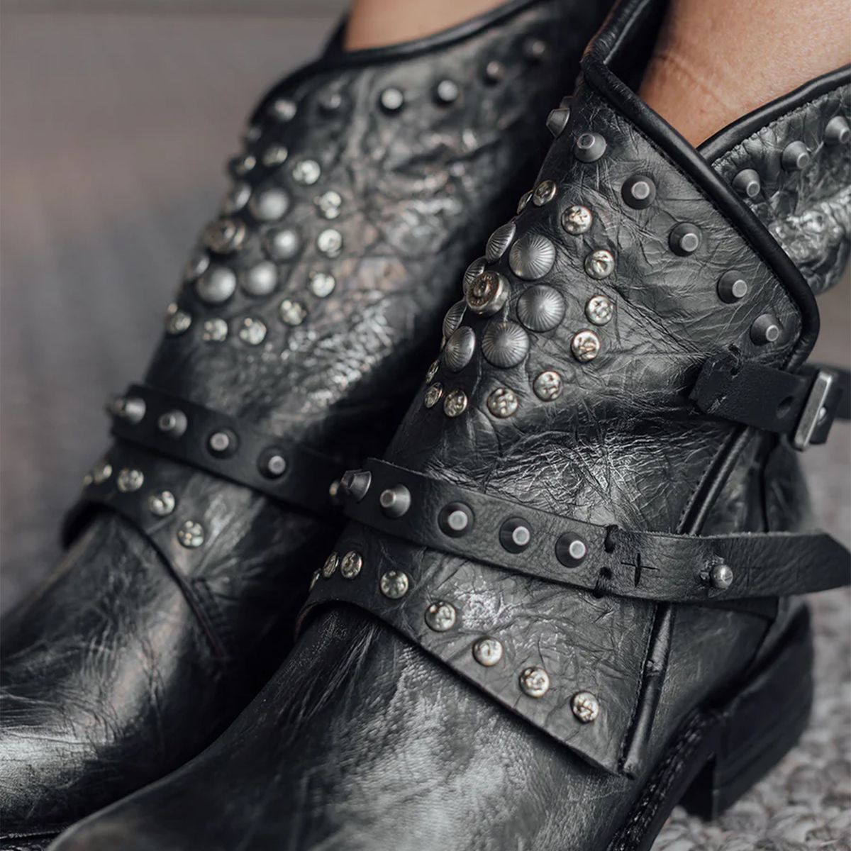 AS 98 - Botín Mujer Cuero Gris AS 98