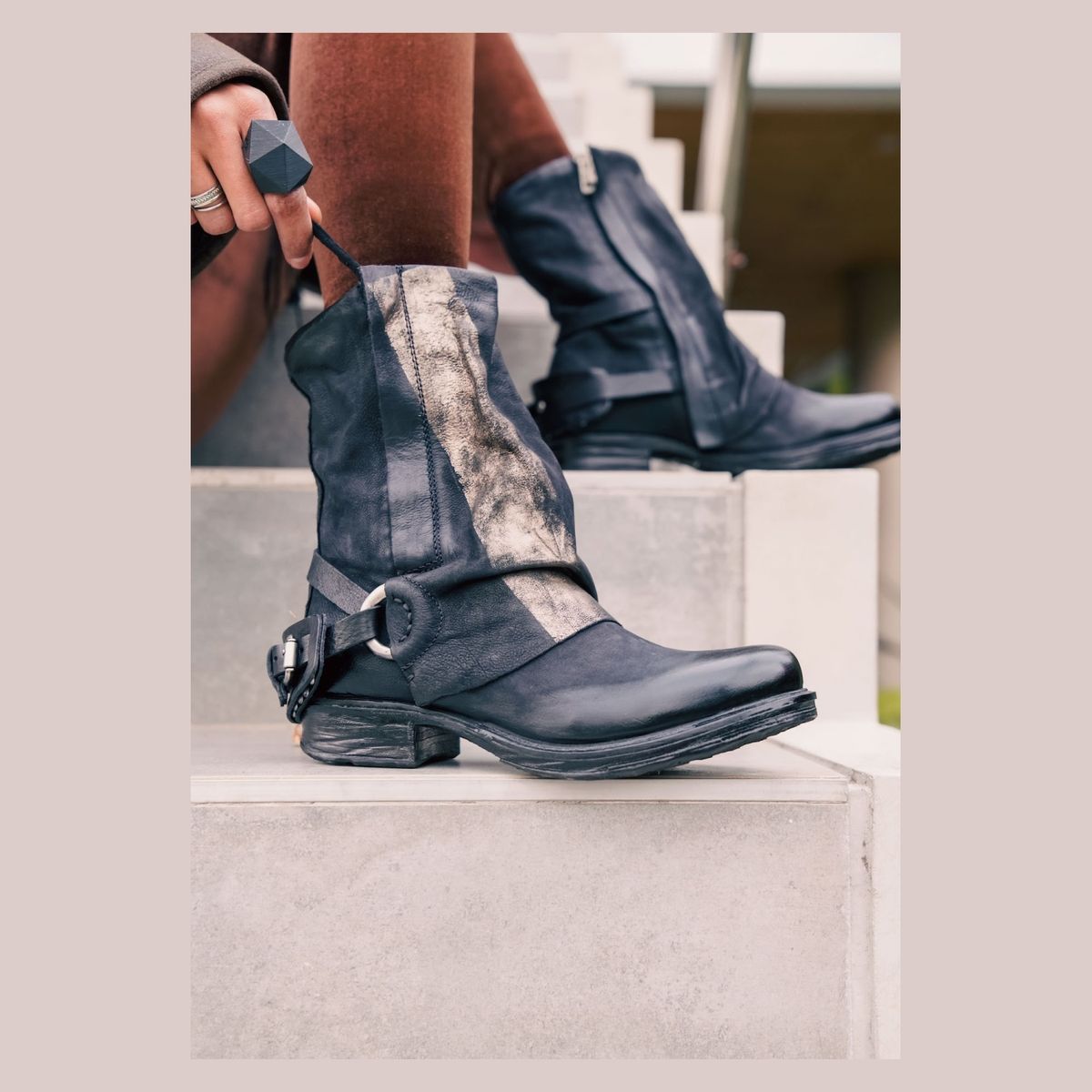 AS 98 - Botín Mujer Cuero Negro As 98