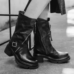 AS 98 - Botín Mujer Cuero Negro