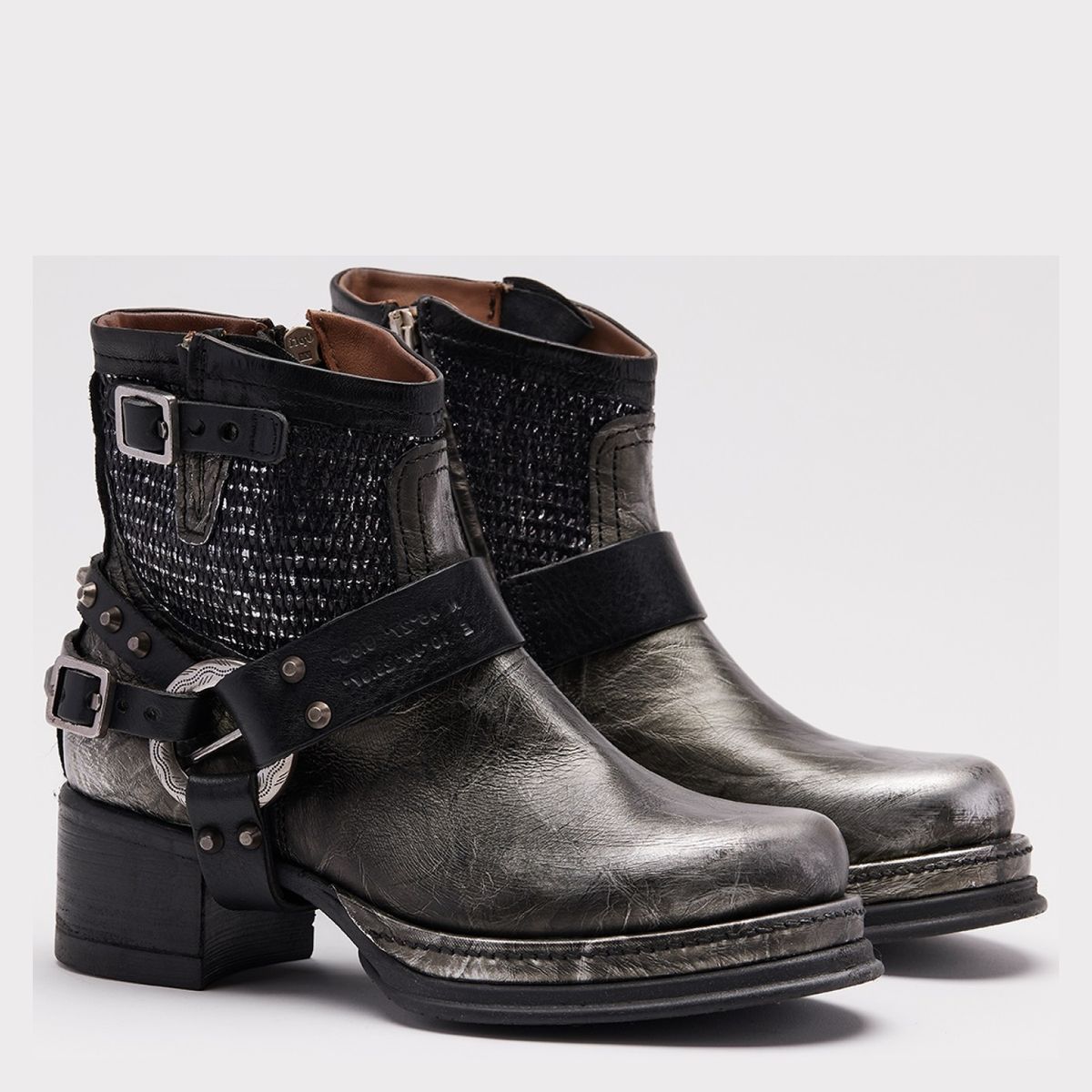 AS 98 - Botín Mujer Cuero Gris As 98