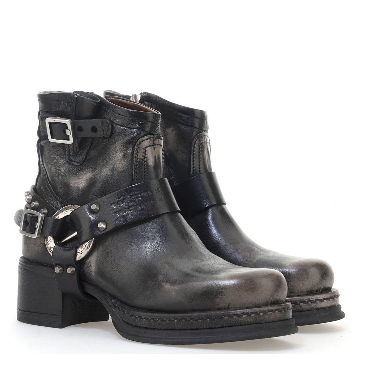 AS 98 - Botín Mujer Cuero Gris AS 98