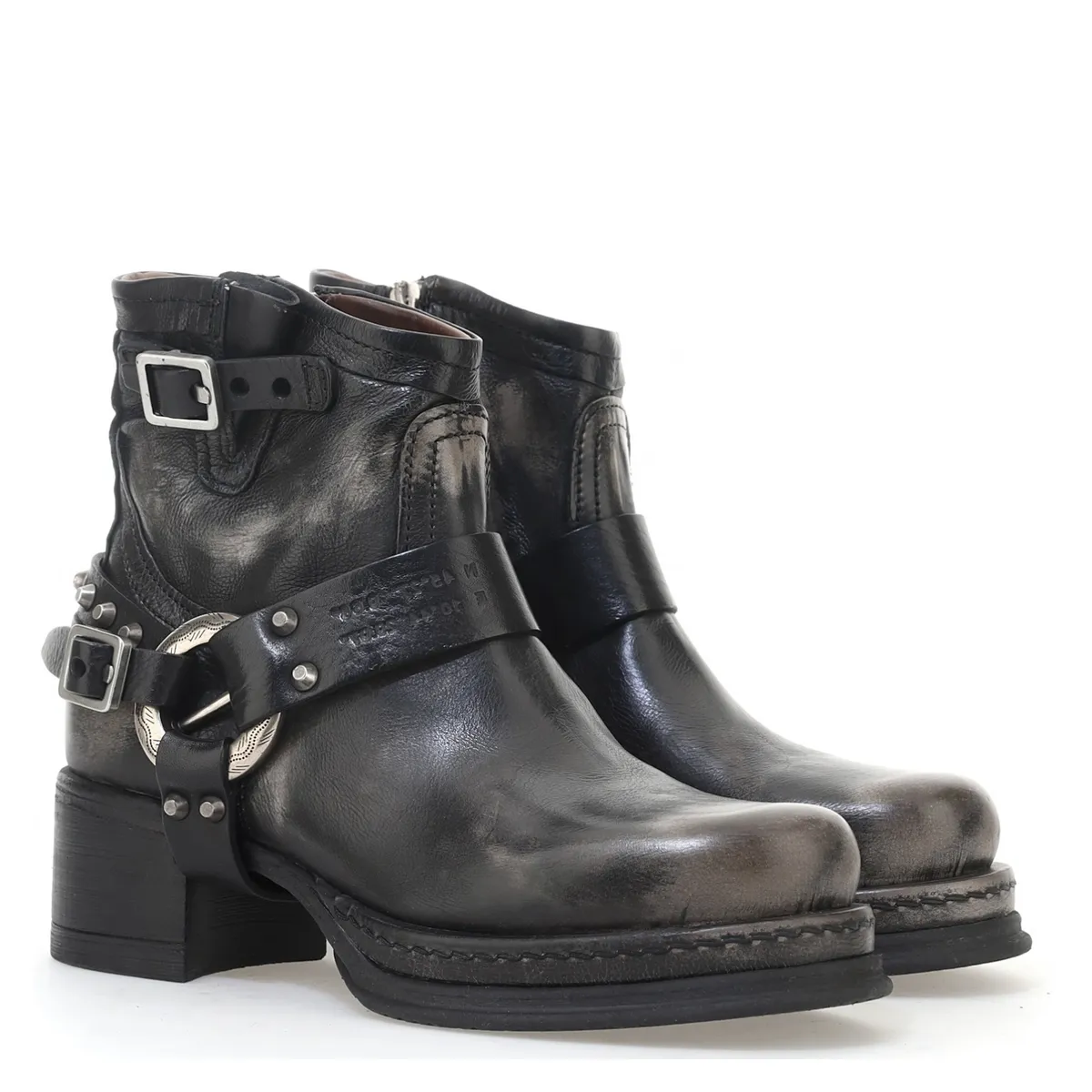 AS 98 - Botín Mujer Cuero Gris AS 98