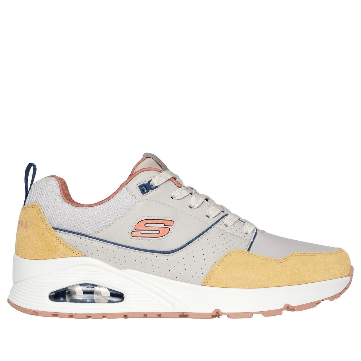 SKECHERS - Zapatilla Urbana Hombre Cuero Gris Skechers