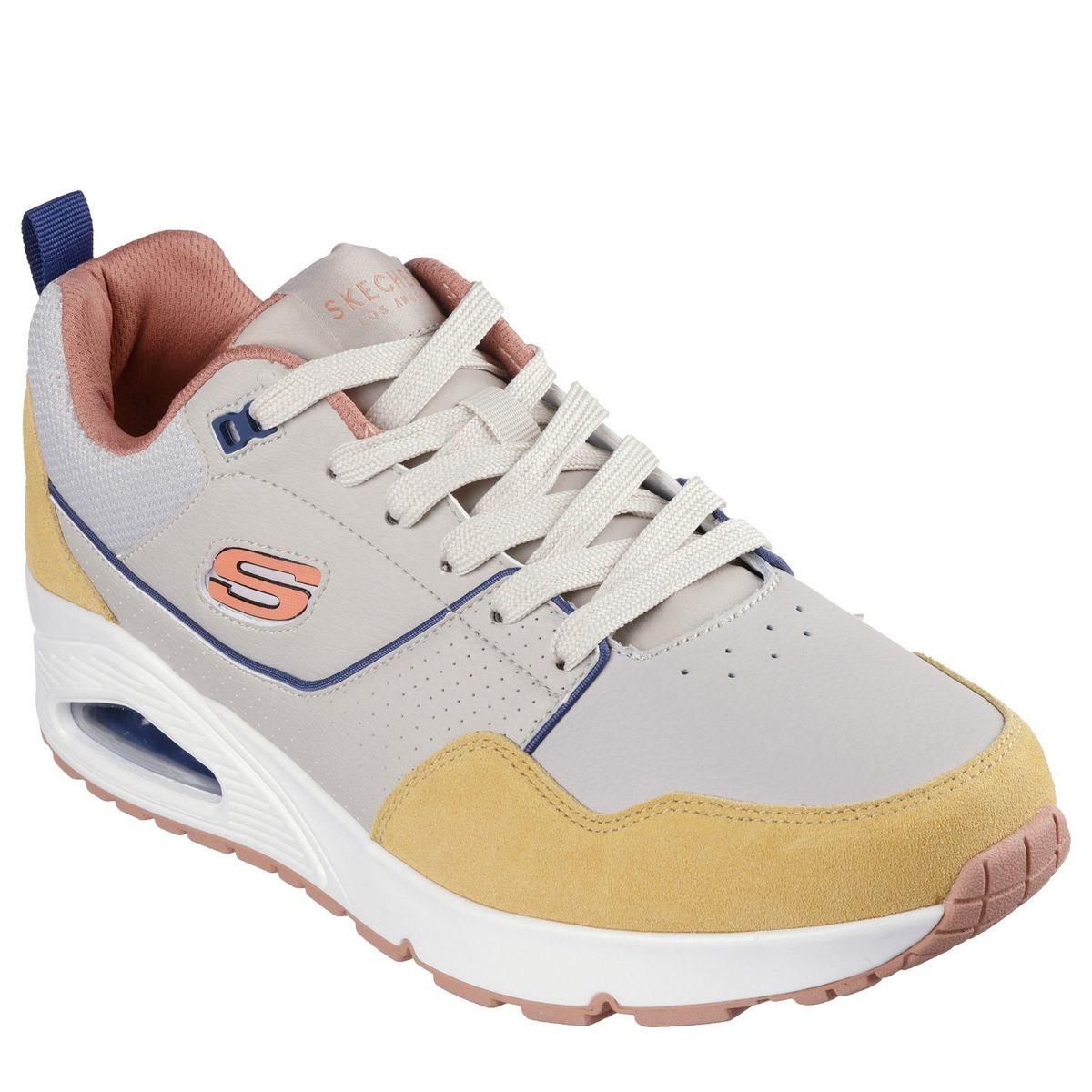 SKECHERS - Zapatilla Urbana Hombre Cuero Gris Skechers