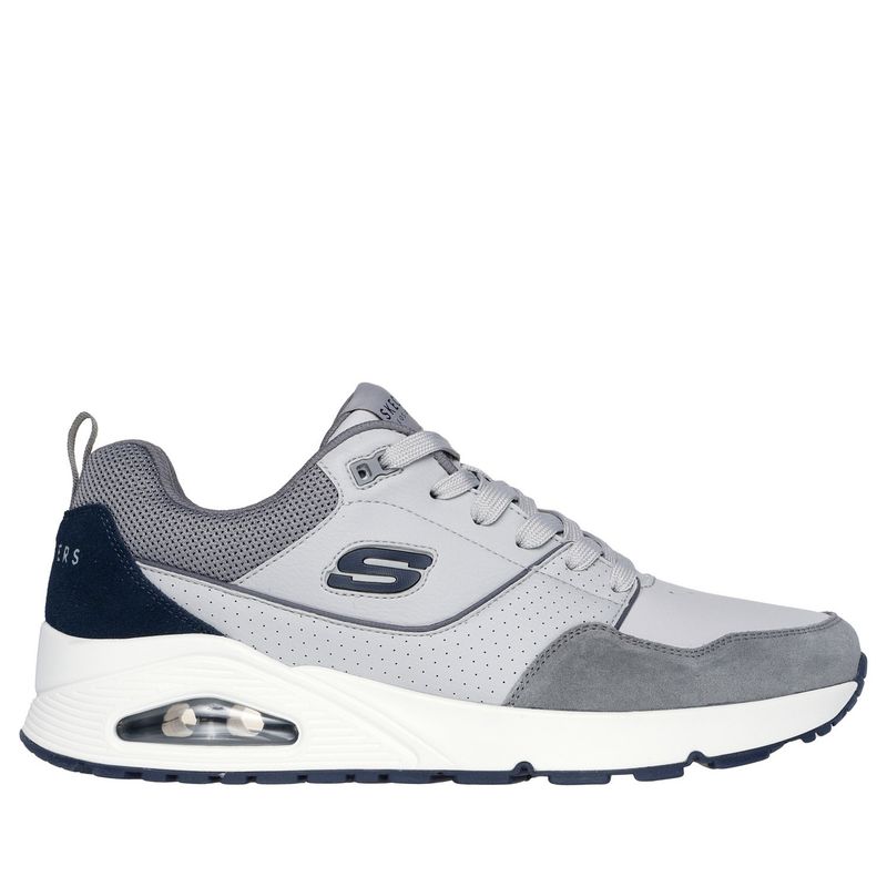 SKECHERS - Zapatilla Urbana Hombre Cuero Gris Skechers