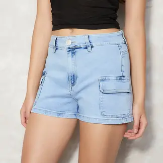 SYBILLA - Short Denim Tiro Alto Mujer Casual