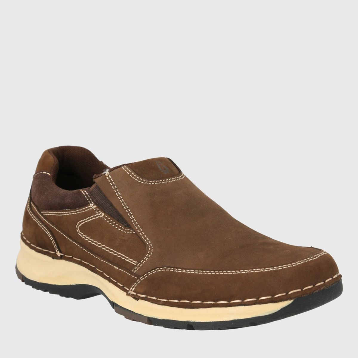 HUSH PUPPIES - Zapato Casual Hombre Cuero Café Hush Puppies