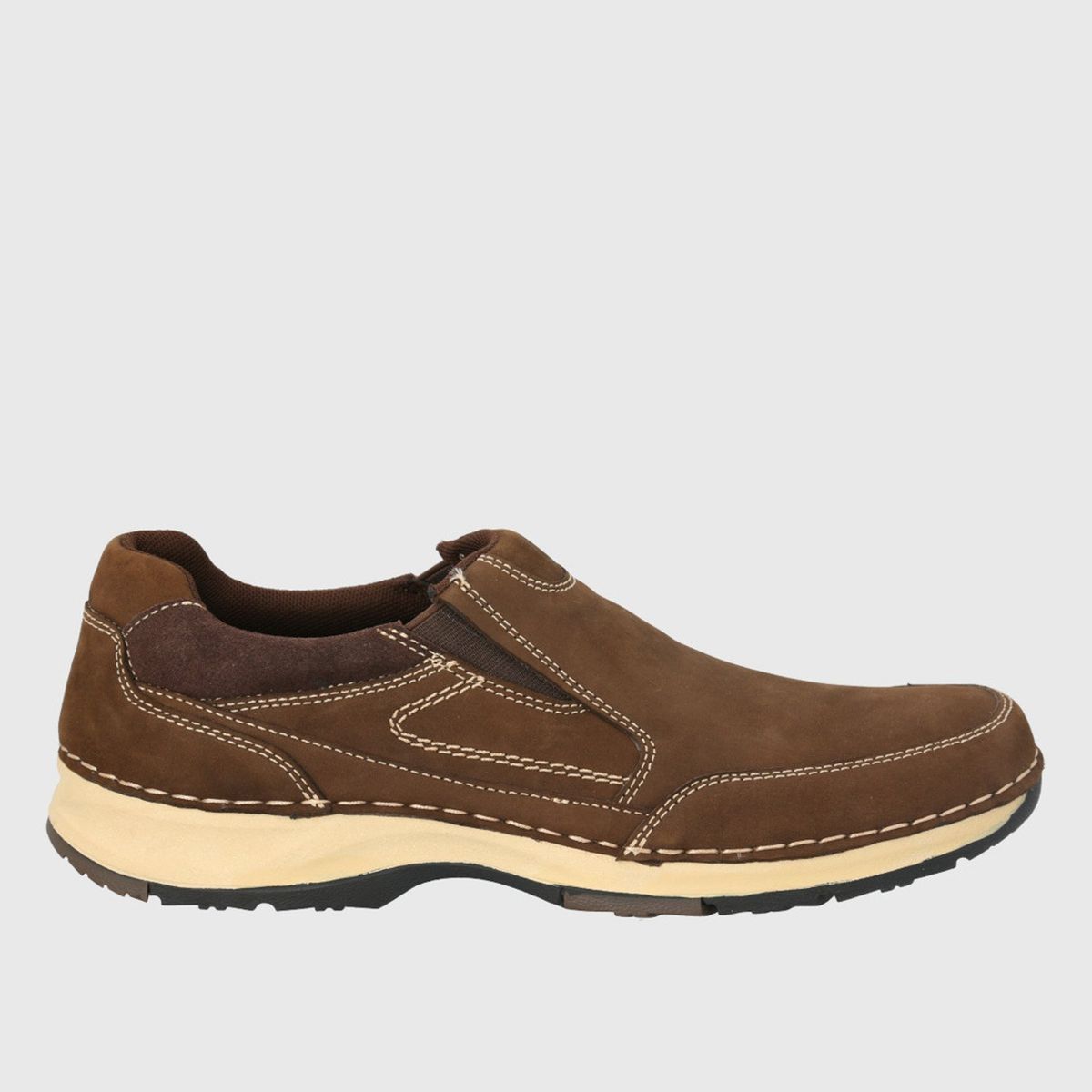HUSH PUPPIES - Zapato Casual Hombre Cuero Café Hush Puppies