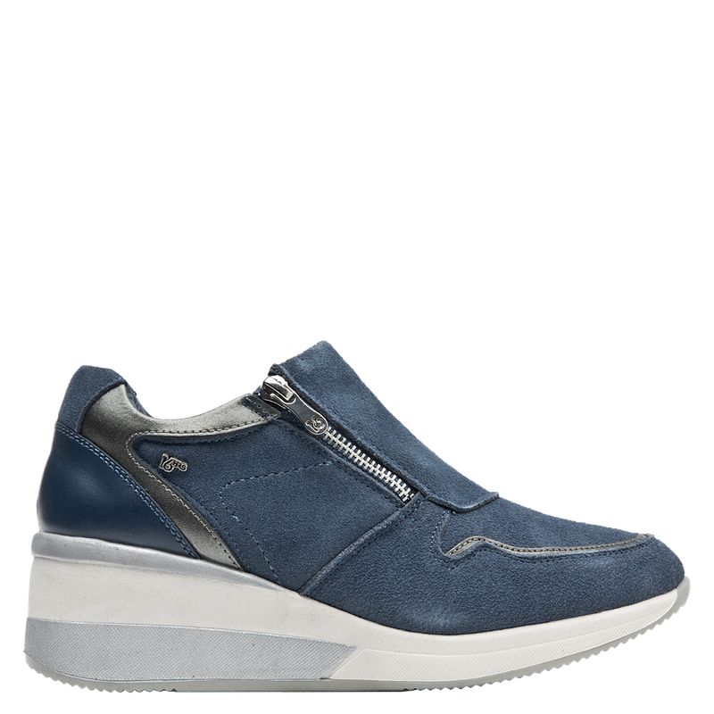 16 HRS - Zapatilla Urbana Mujer Cuero Azúl 16 Hrs