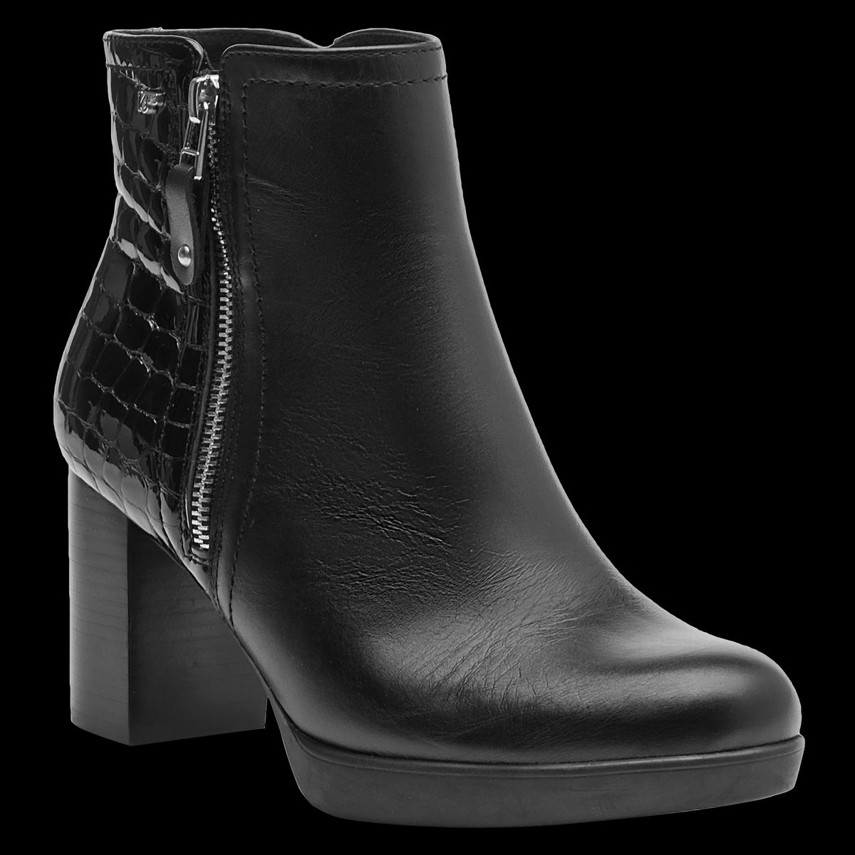 16 HRS - Botín Mujer Cuero Negro 16 Hrs