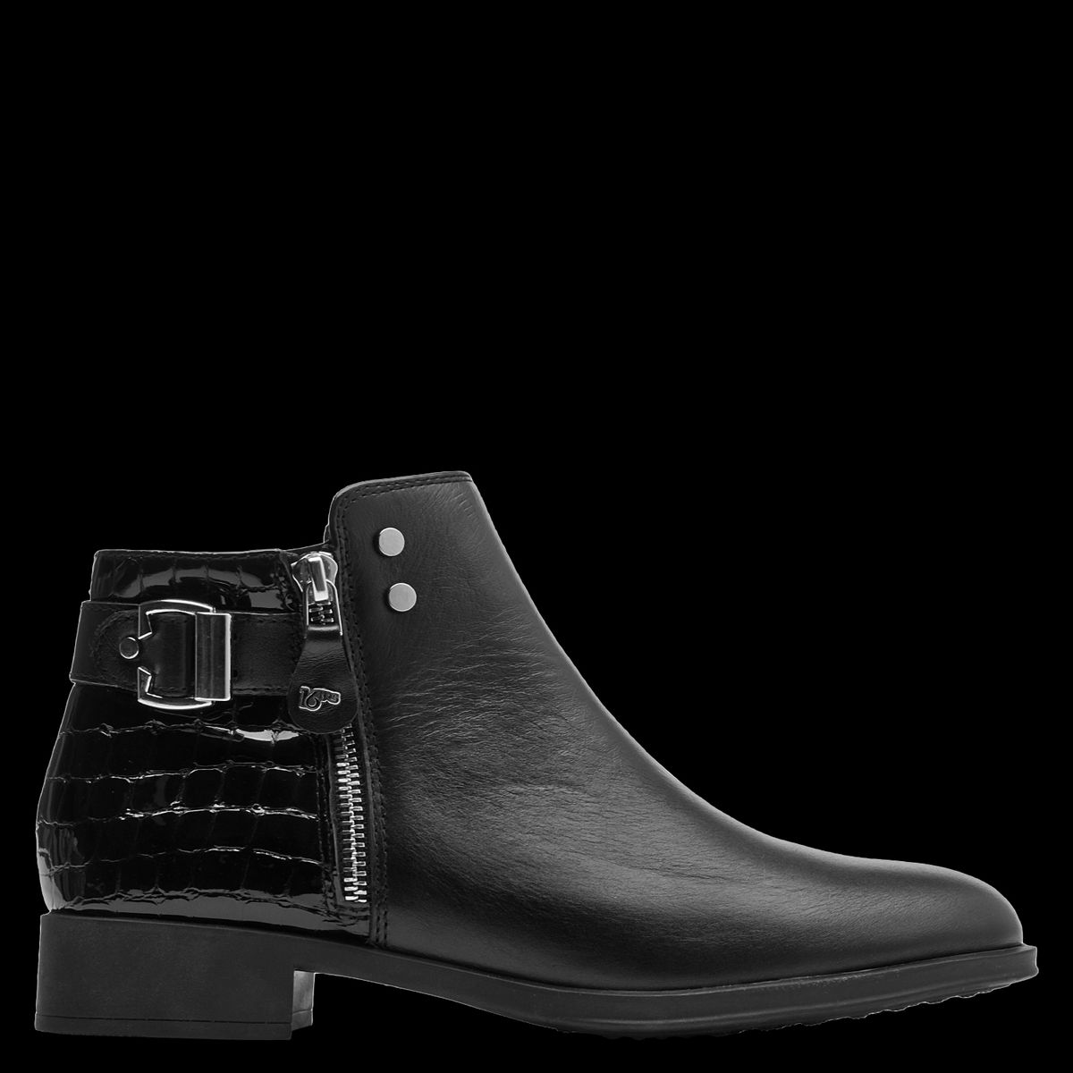 16 HRS - Botín Mujer Cuero Negro 16 Hrs