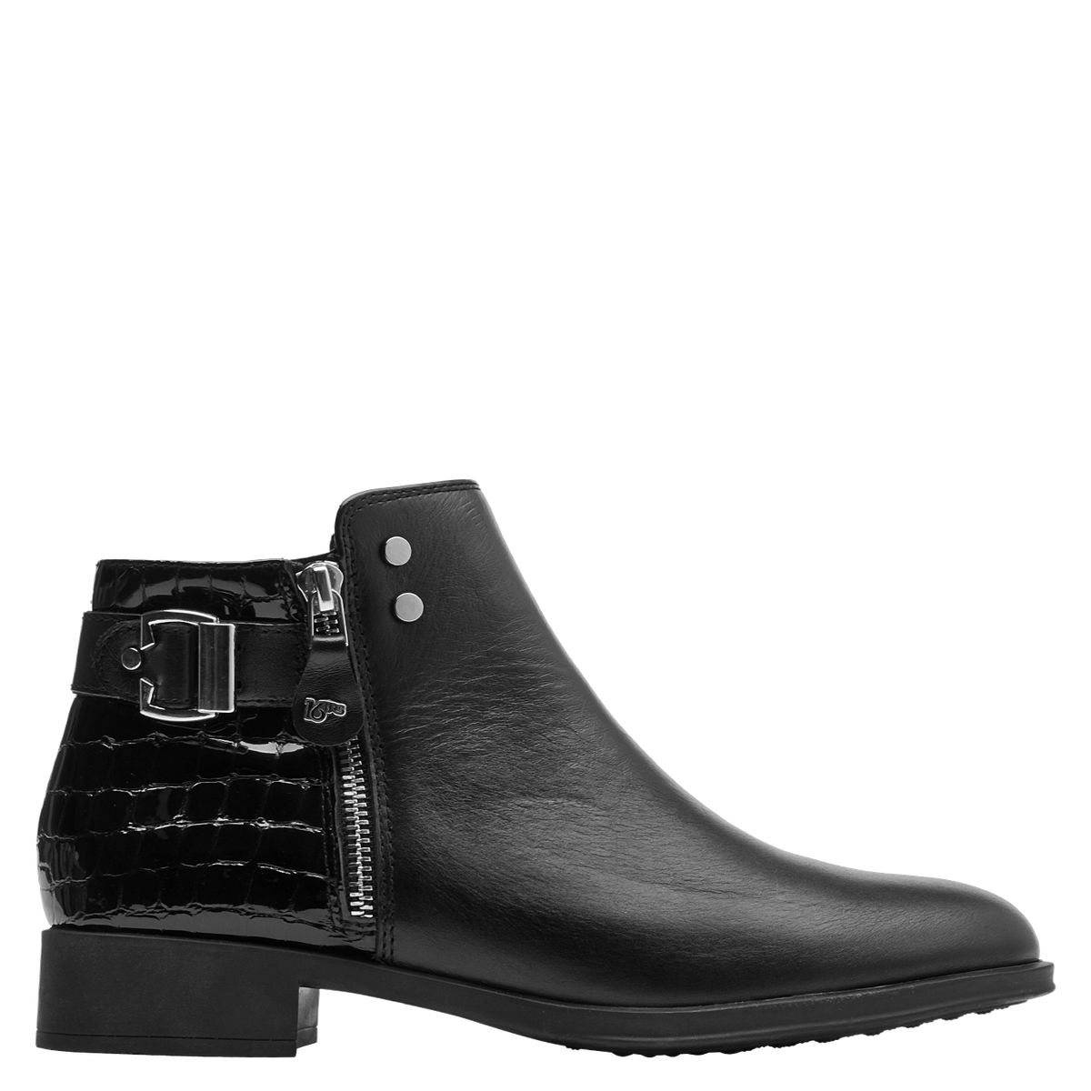 16 HRS - Botín Mujer Cuero Negro 16 Hrs