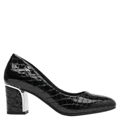 16 HRS - Zapato Formal Charol Mujer Cuero Negro