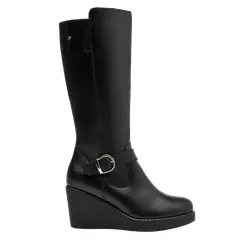 16 HRS - Bota Mujer Cuero Negro