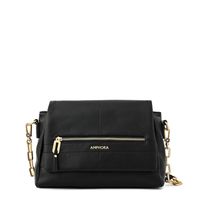 Cartera Bandolera Con Tapa Mediana Elena Negro